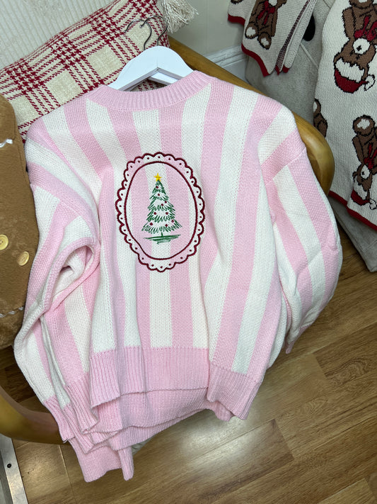 Frosted Candy Cane Sweater