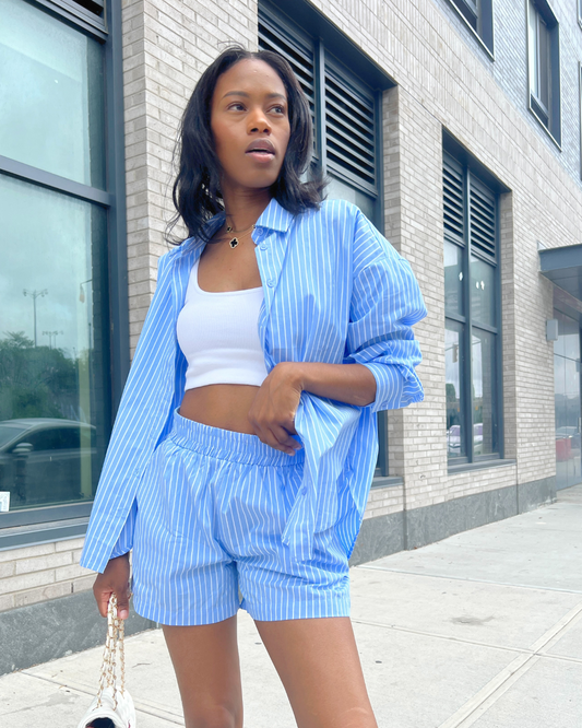 matching oversized shirt and shorts set