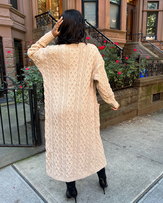 Knit Open Long Cardigan