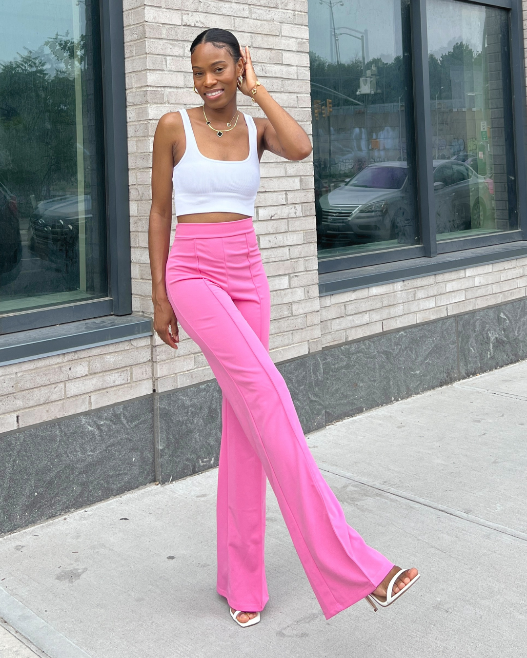 pink dress pants