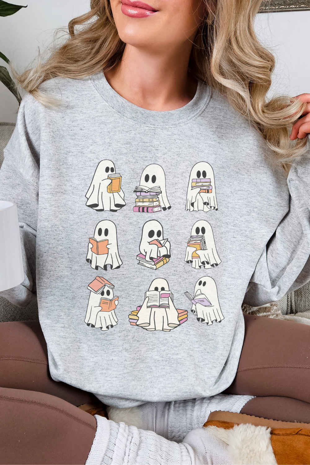 Ghost Book Lover Crewneck