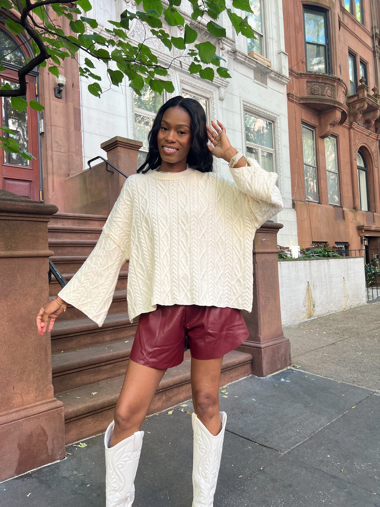 Poet's Cable Knit Sweater