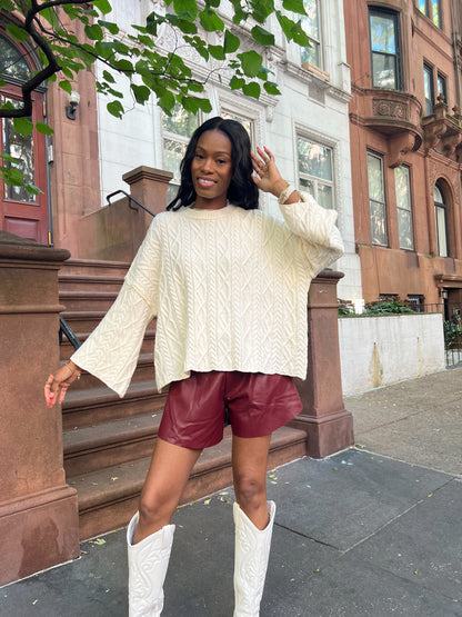 Poet's Cable Knit Sweater
