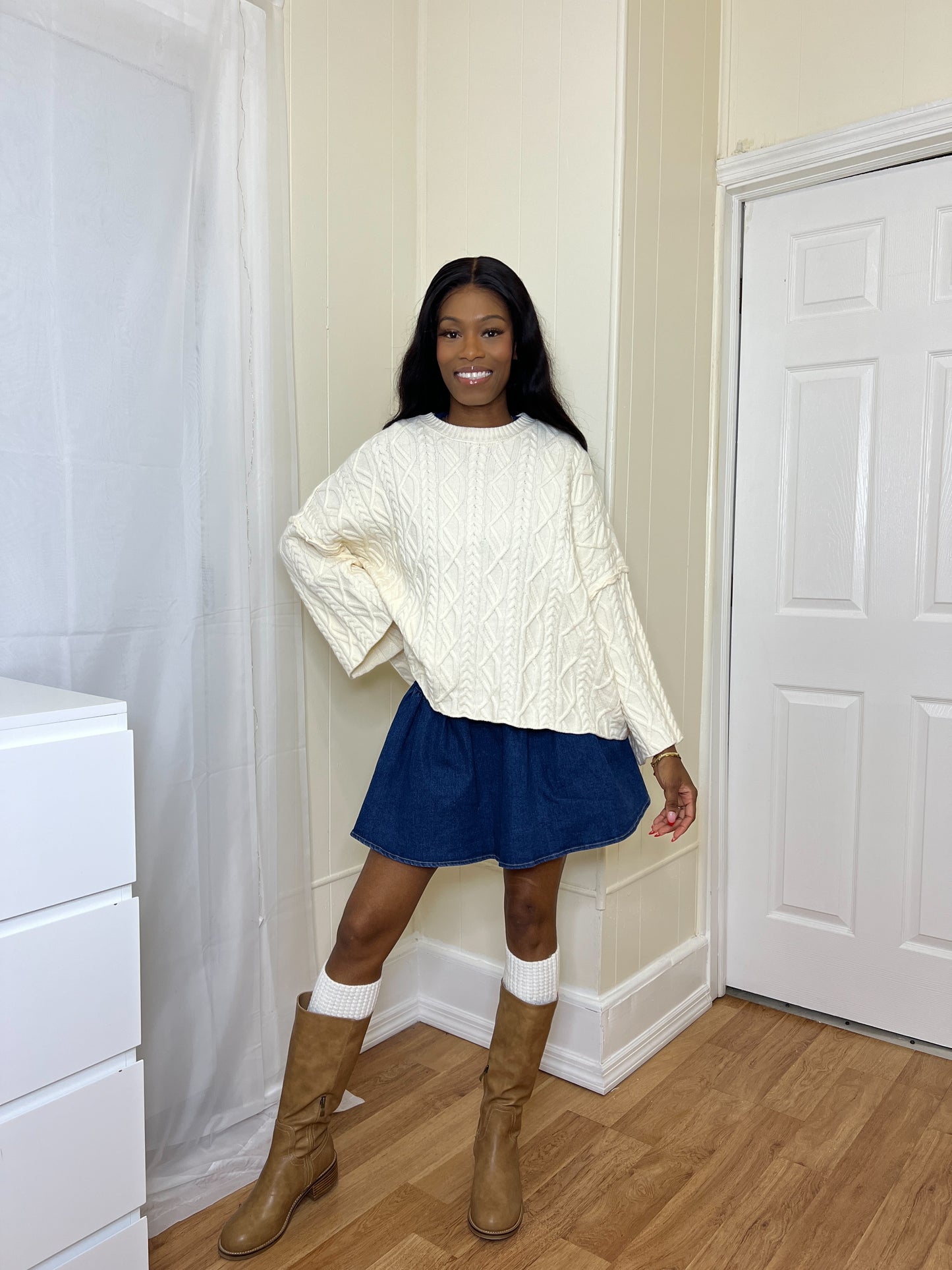 Poet's Cable Knit Sweater