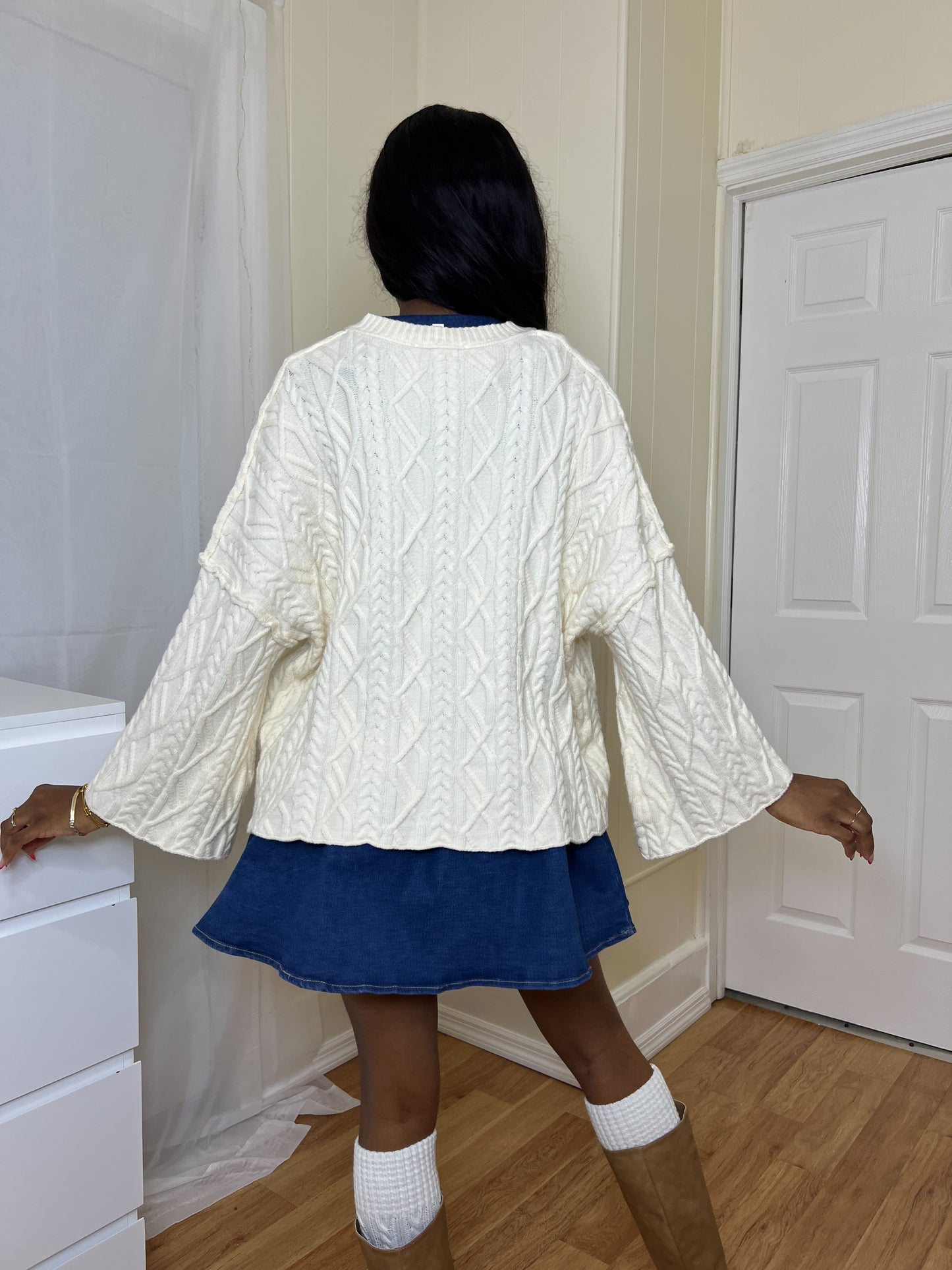 Poet's Cable Knit Sweater
