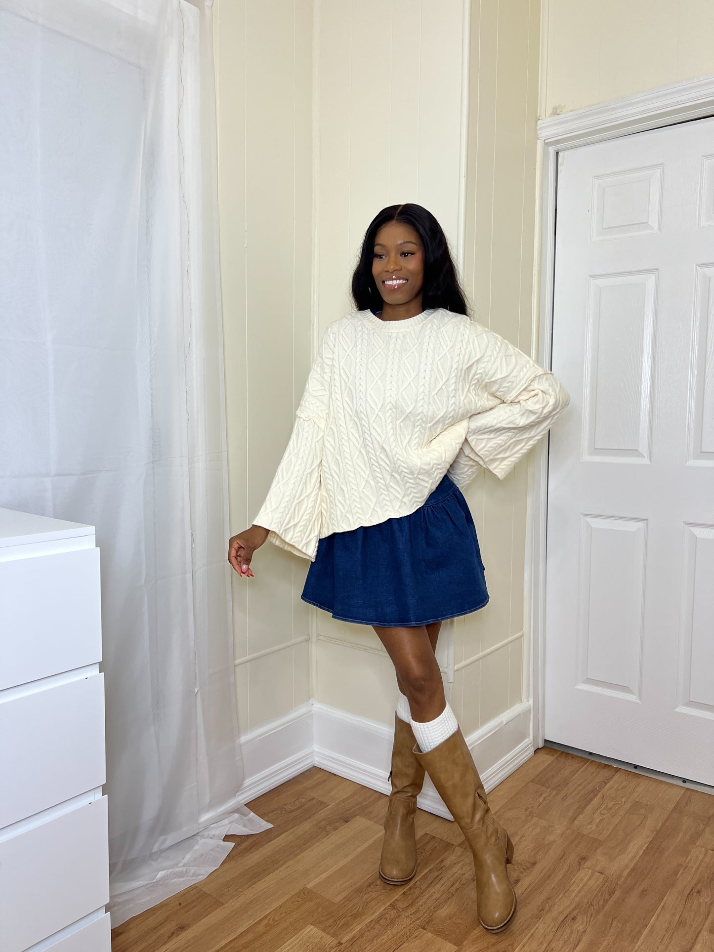 Poet's Cable Knit Sweater