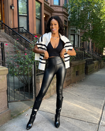 black leather leggings