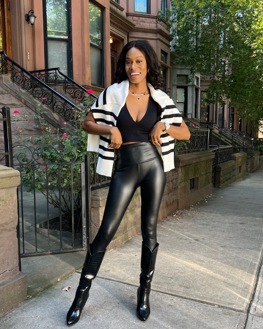 black leather leggings