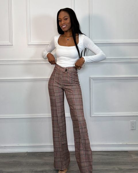 Plaid High Waisted Dress Pants – Luxe Muse
