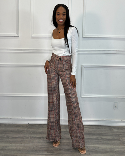 Plaid High Waisted Dress Pants – Luxe Muse