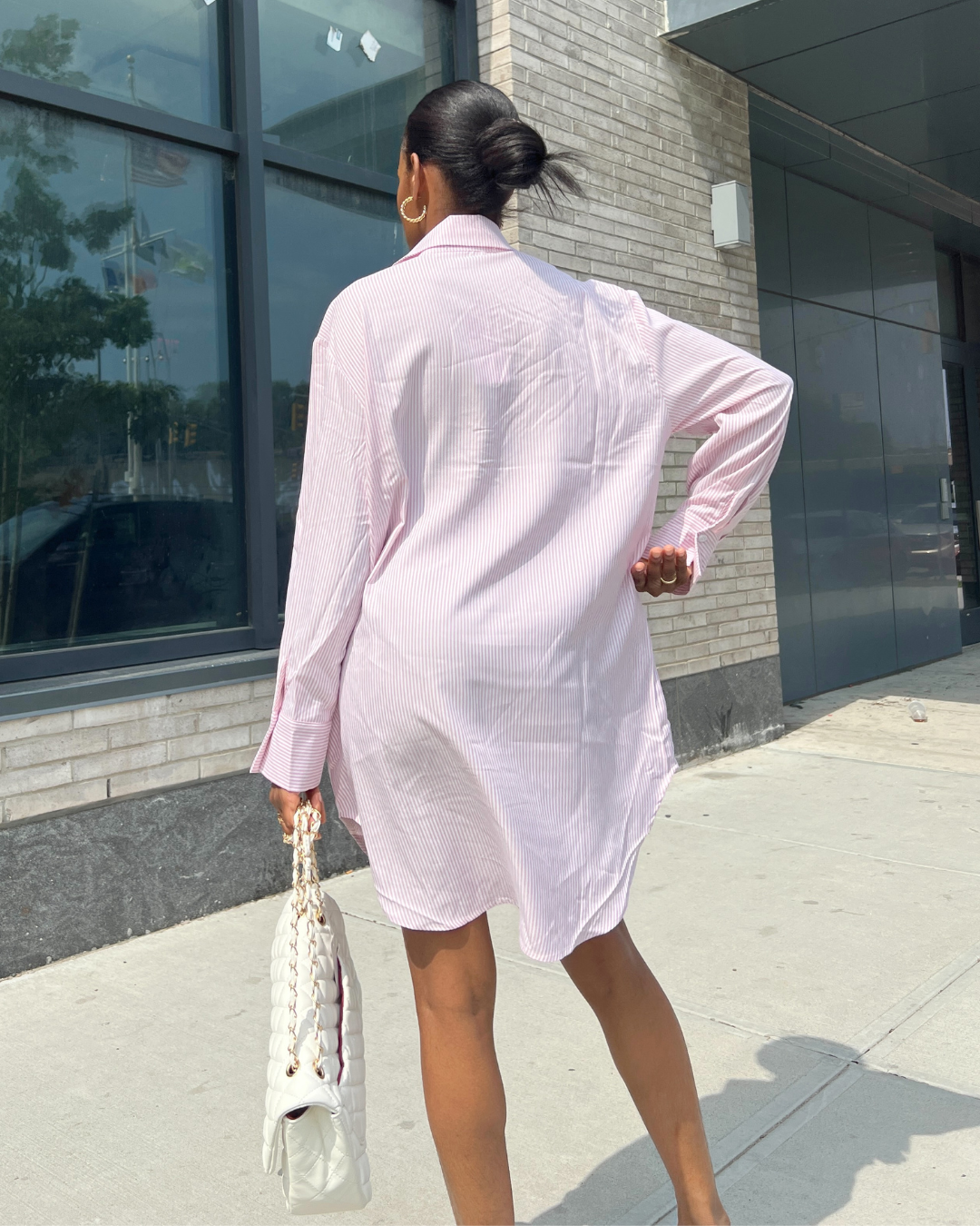 PINK BUTTON UP FRONT DRESS