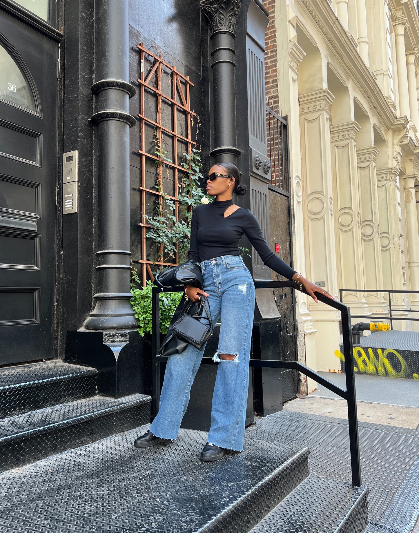 black long sleeve bodysuit