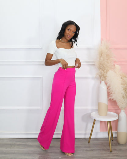 pink high waisted dress pants